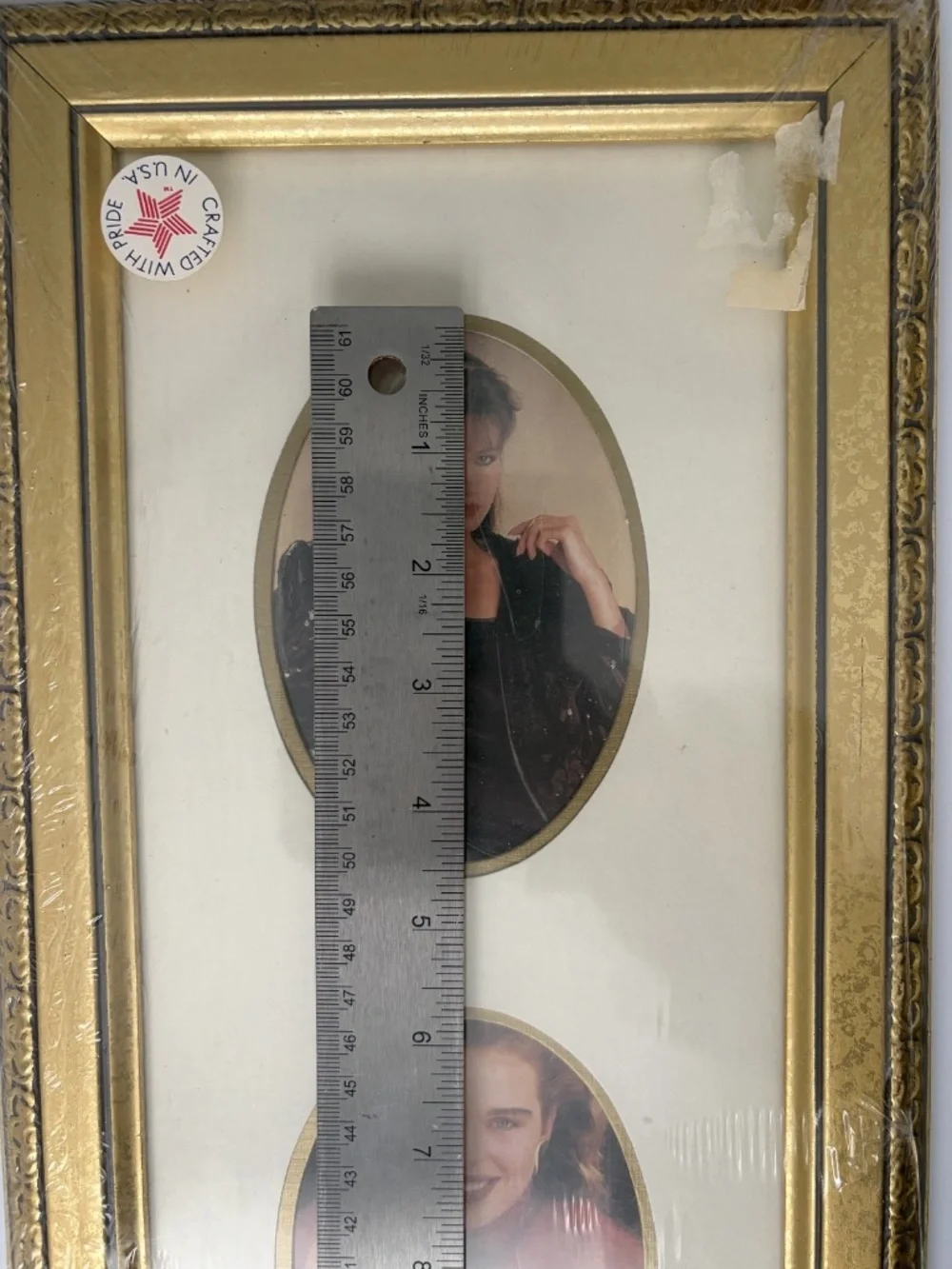 NEW Vintage Style Double Oval Gold Tone Photo Frame | 16